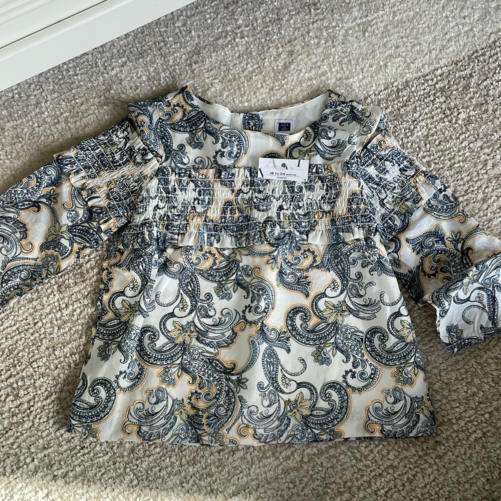 Janie and Jack ruffle long sleeve shirt blouse 18-24 months. Brand new with tags